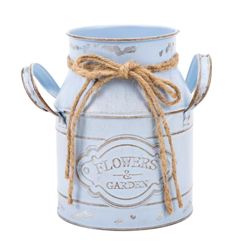 Vase à fleurs en métal Vintage, seau à fleurs, jardinière en métal, ferme, seau français Y5GB