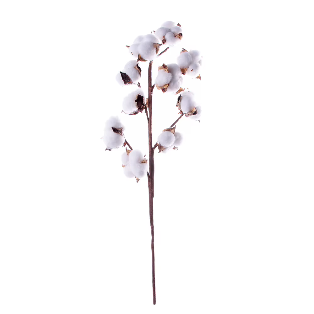 Décor à la maison fait à la main fausse fleur branche florale tige de coton fleur de coton séchée pl