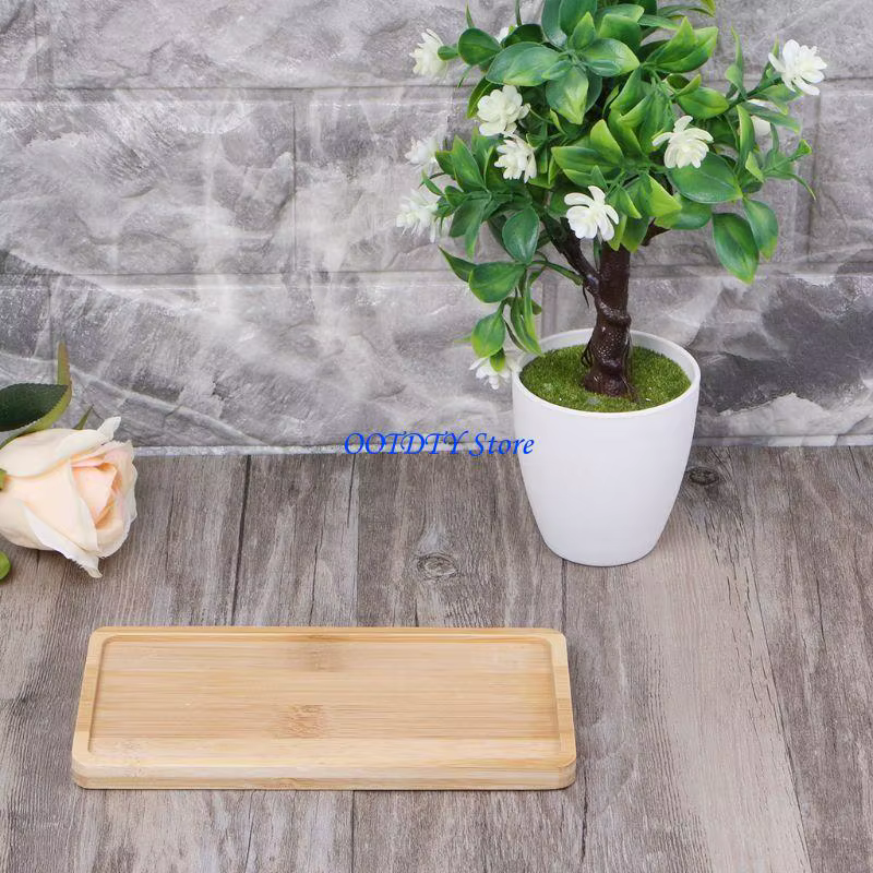 Plateau Pot fleur en bambou 367A, Design Simple élégant, plateau méditation bonsaï, fourniture décor