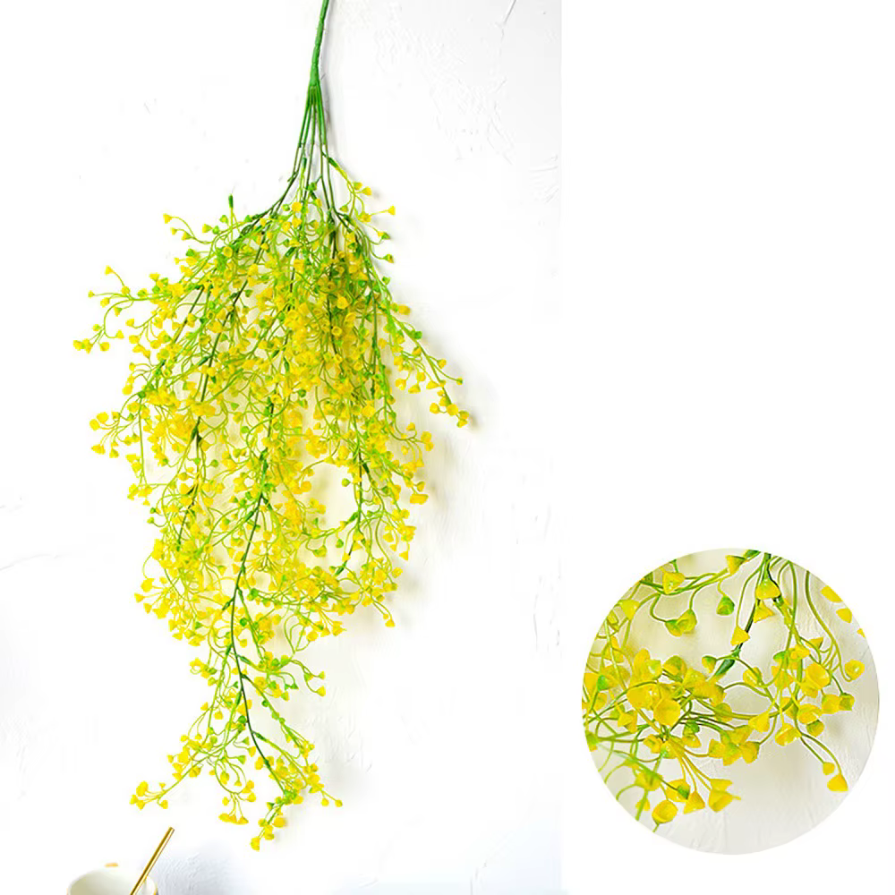 Plantes artificielles en plastique, fleurs artificielles, feuilles suspendues faites à la main, lian