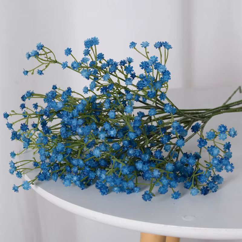 Bouquet de fleurs d'étoiles de ciel artificielles, 52cm, bleu et blanc, décoration de fête de noël p