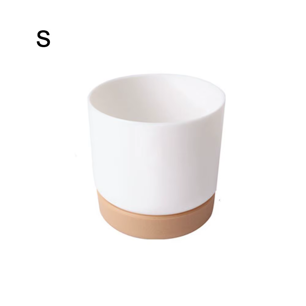 Pot de fleurs rond en Imitation céramique blanche, Pot de fleur à arrosage automatique, beaux Pots d