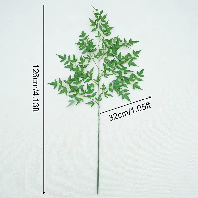 Branches de Feuilles de Bambou Vertes Artificielles, 126cm, Accessoires Floraux de Mariage, Décorati