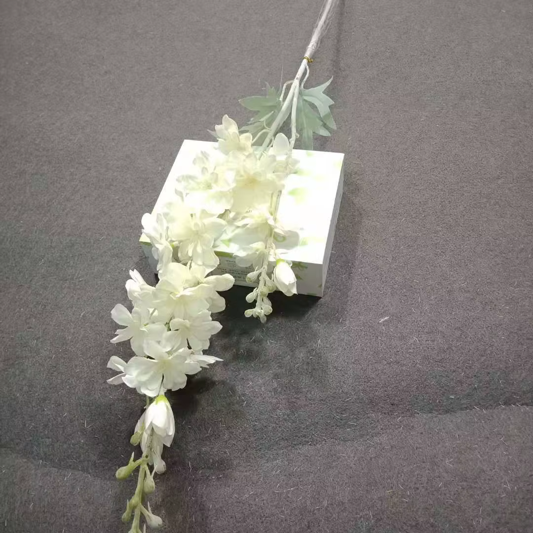 Fleurs artificielles de simulation de flocage de delphinium, arrangement floral de mariage, grand de