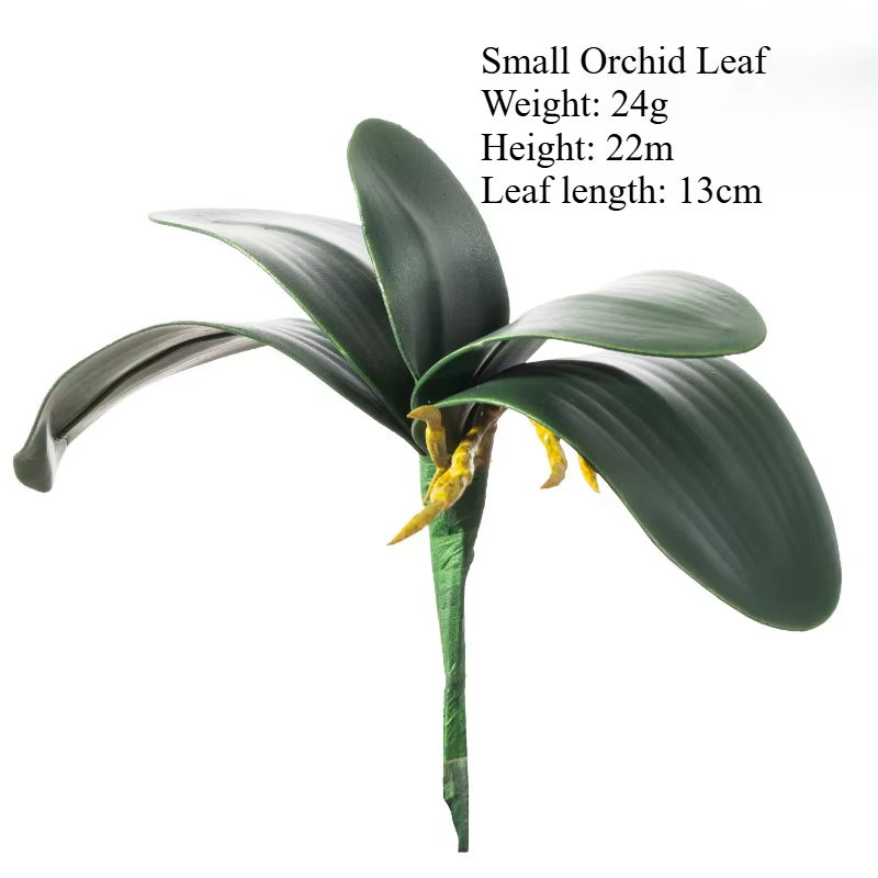 6 pièces de plantes artificielles en PVC pour mariage, feuilles d'orchidée papillon, feuilles de gla