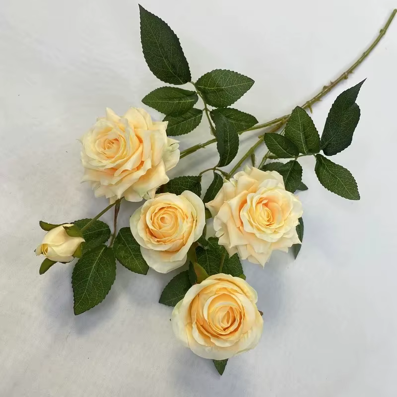 Nordique 5 têtes orchidée coeur corne Rose fleurs artificielles mariage soie fausse fleur Simulation