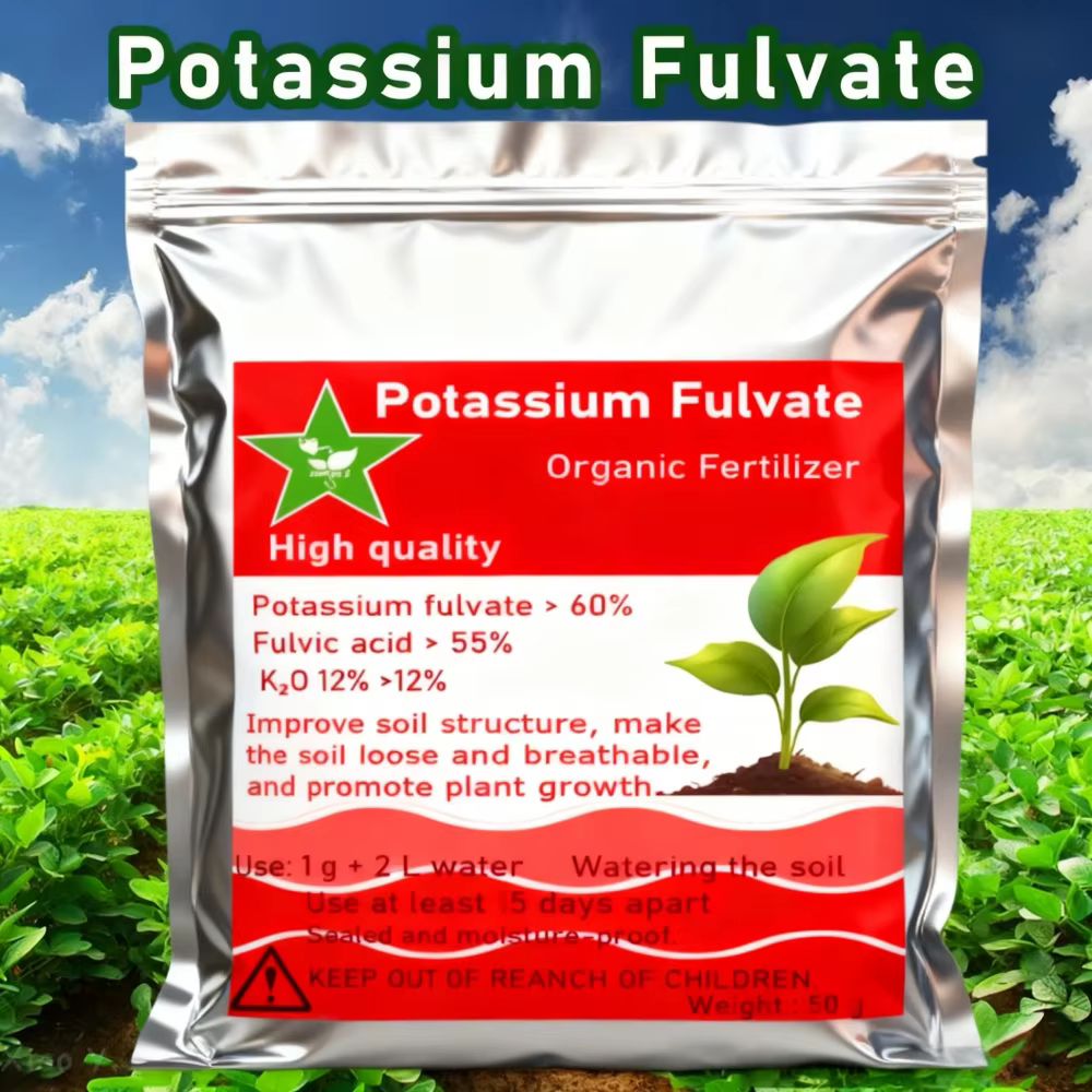 Engrais organique au fulvate de potassium 50g, K-fulvate, acides humiques, potasse naturelle, soluti