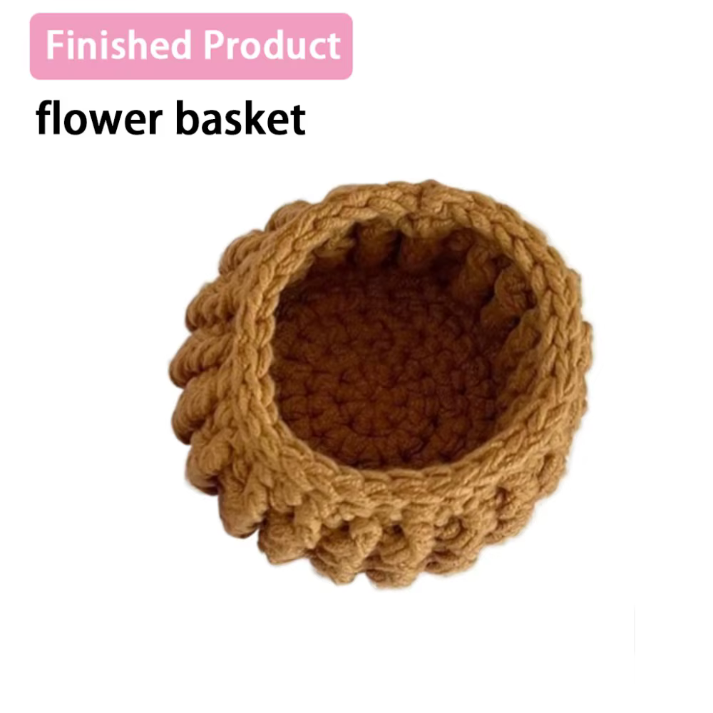 Dessous de verre pour Bouquet de roses, bricolage, tricoté à la main, Mini Pot de fleur au Crochet, 