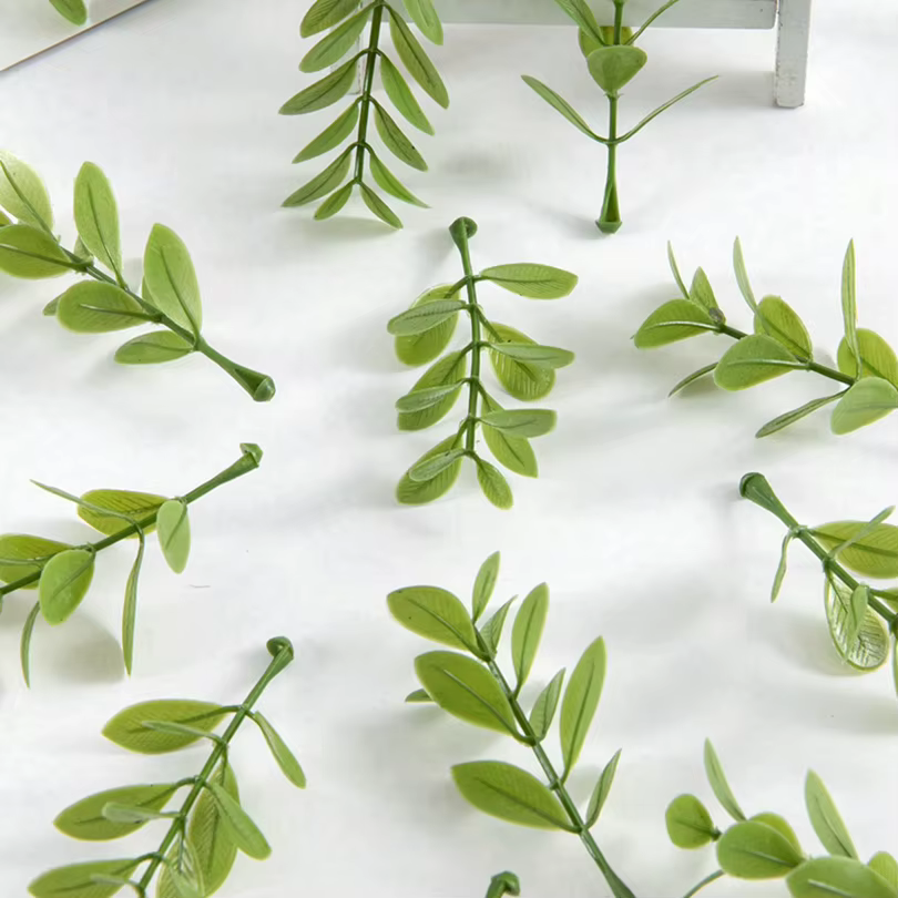 Feuilles de plantes artificielles pour décoration murale, fond de fête de Noël, maison, mariage, acc