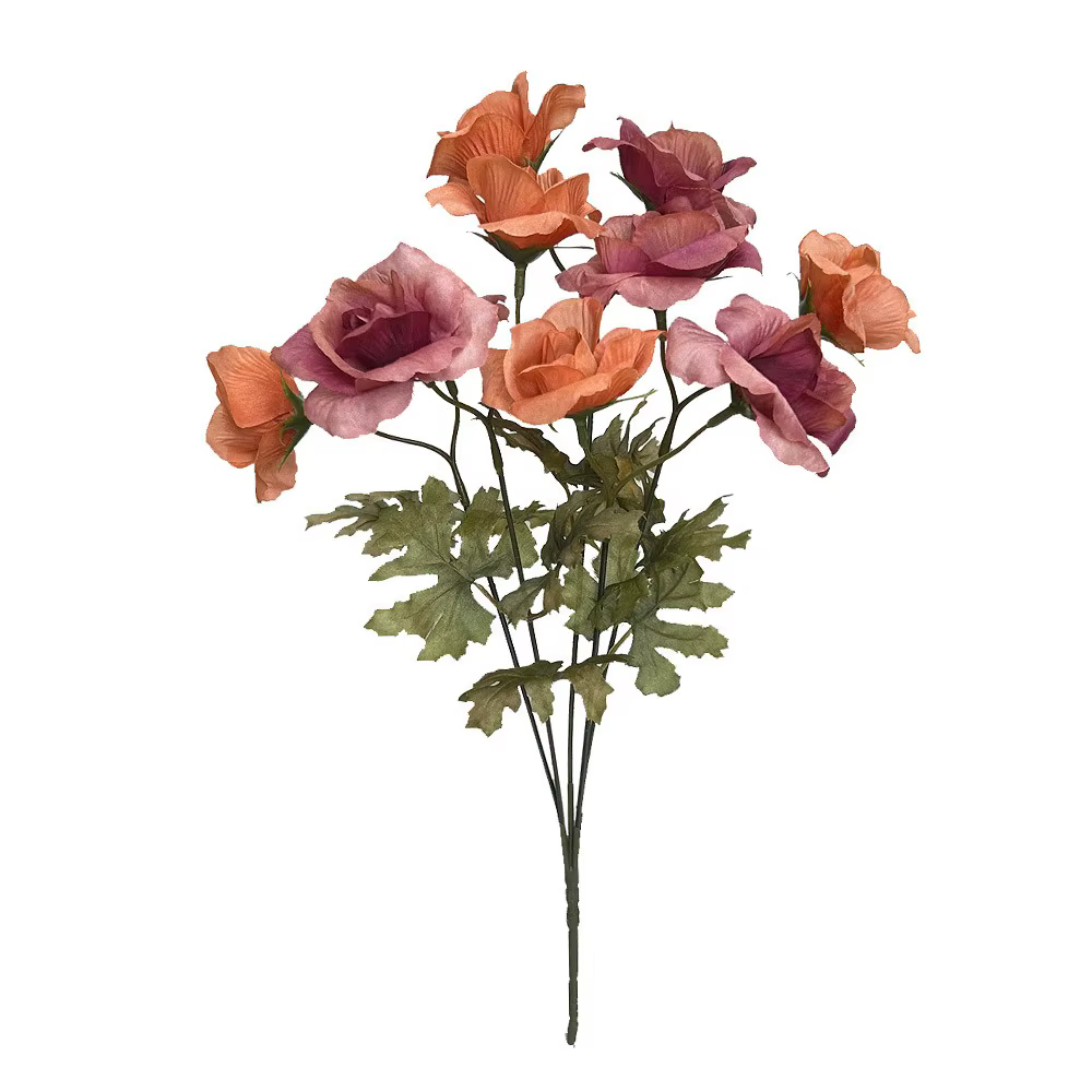 Arrangement floral de roses artificielles multicolores, ornement de bureau, fleurs de rose réalistes