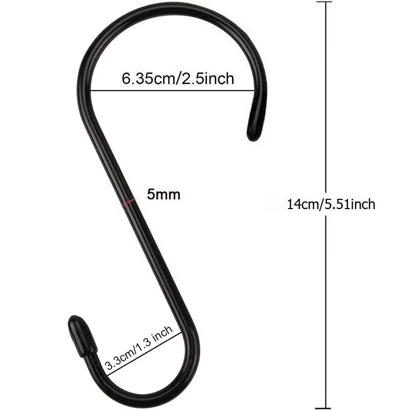Crochets en S robustes pour suspendre des pots de cuisine, crochets de placard pour suspendre des pl