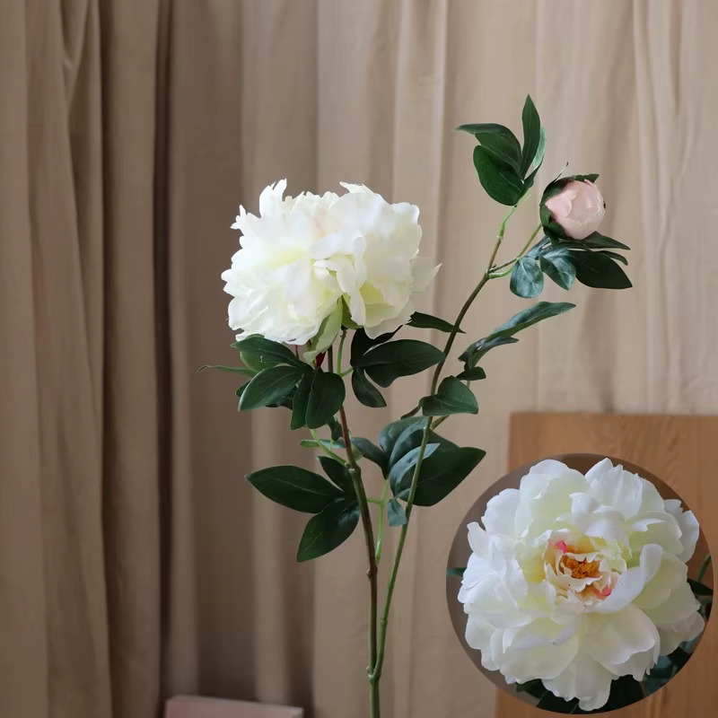 Fleur artificielle de pivoine de luxe de 27.2 pouces, accessoire de photographie pour décoration de 