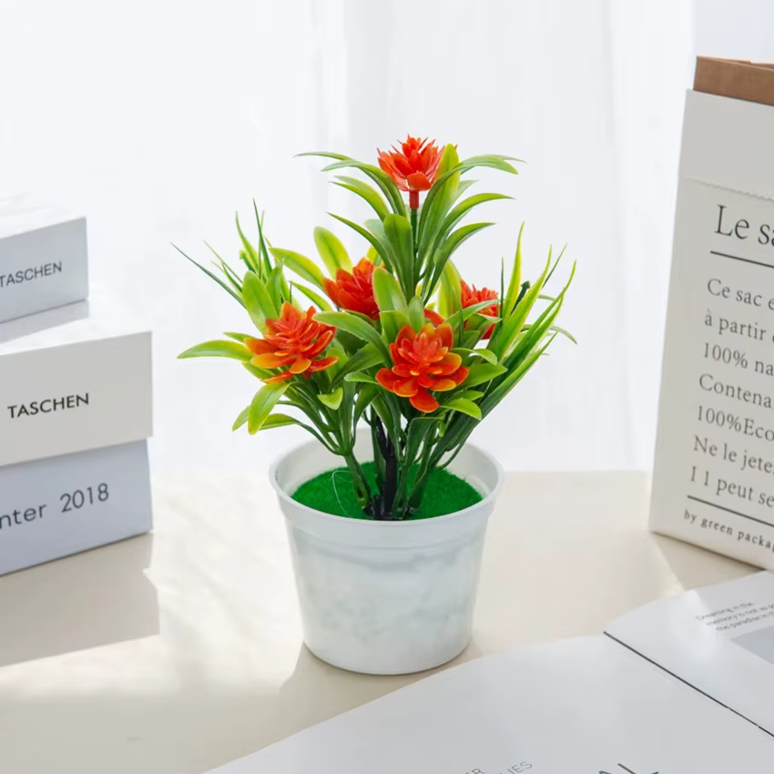 Mini-vase de fleurs artificielles en pot pour la maison, la table, les festivals, les mariages, le b