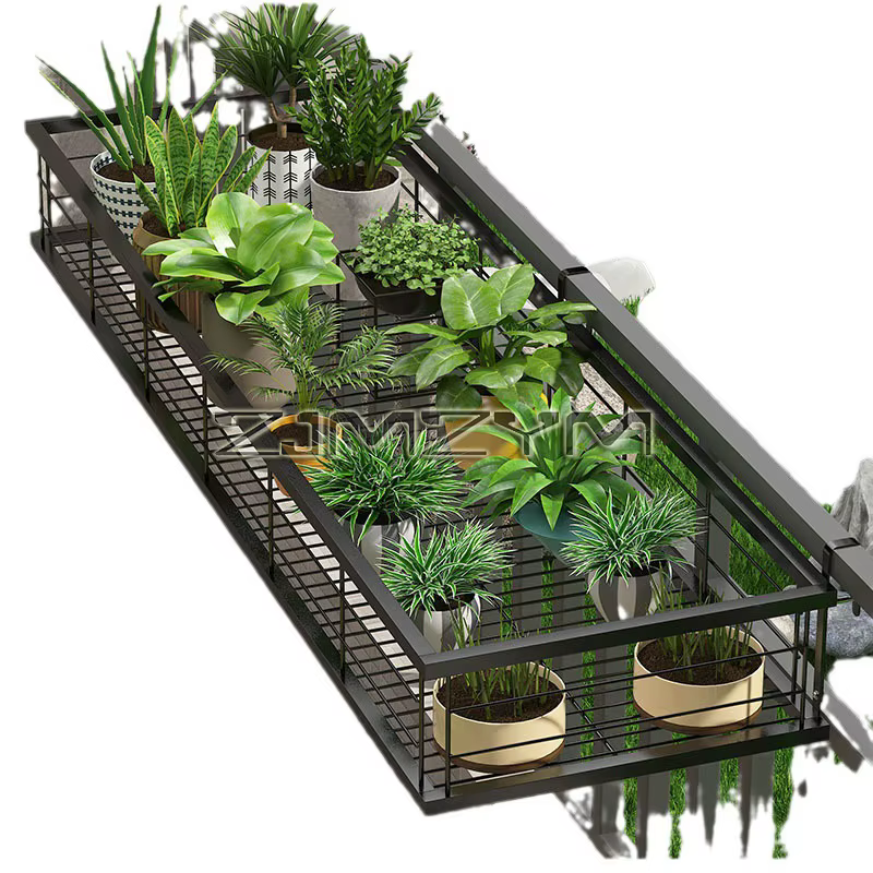 Mir de rangement pour pots de fleurs T1, supports de Cisco, étagère de jardinière de rail de balcon,