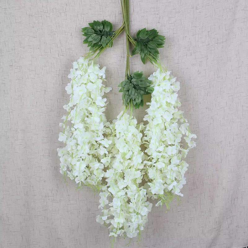 12 pièces de fleurs artificielles en soie, glycine en soie, fleurs suspendues pour mariage, fête, ja