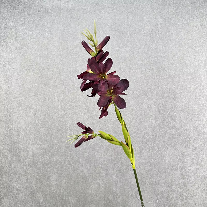 Branche de canne artificielle en soie, fausses fleurs, plantes blanches, tir indien, Simulation de f