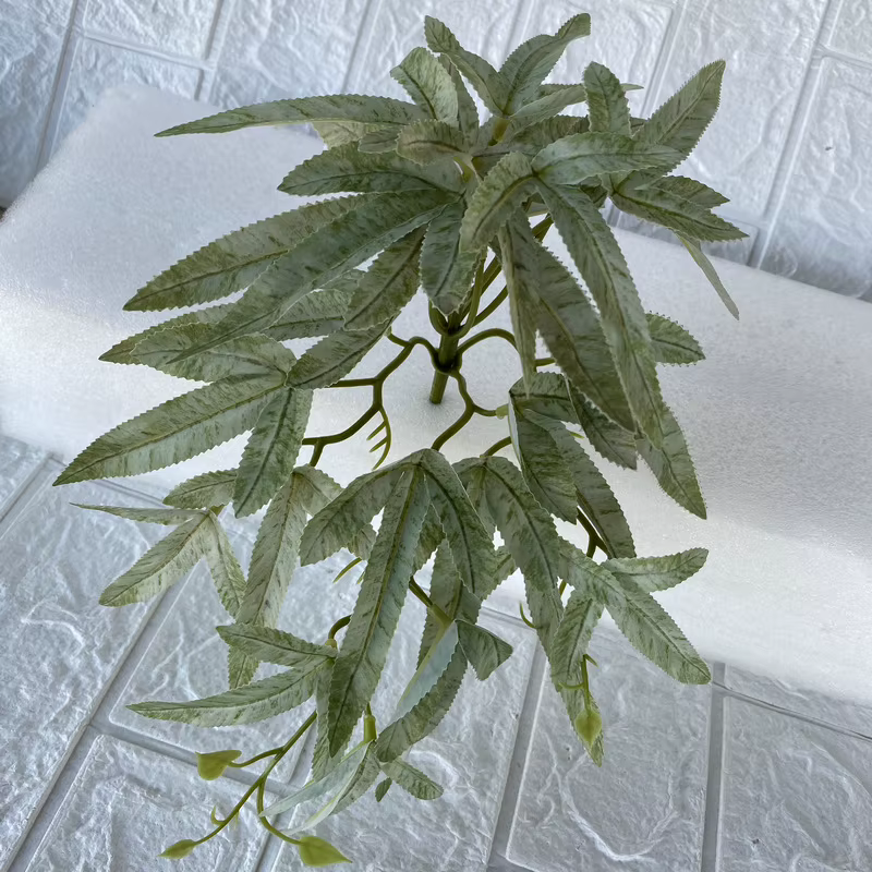 Plantes vertes artificielles en pot, Simulation de petites feuilles de myrtille, décoration verte po