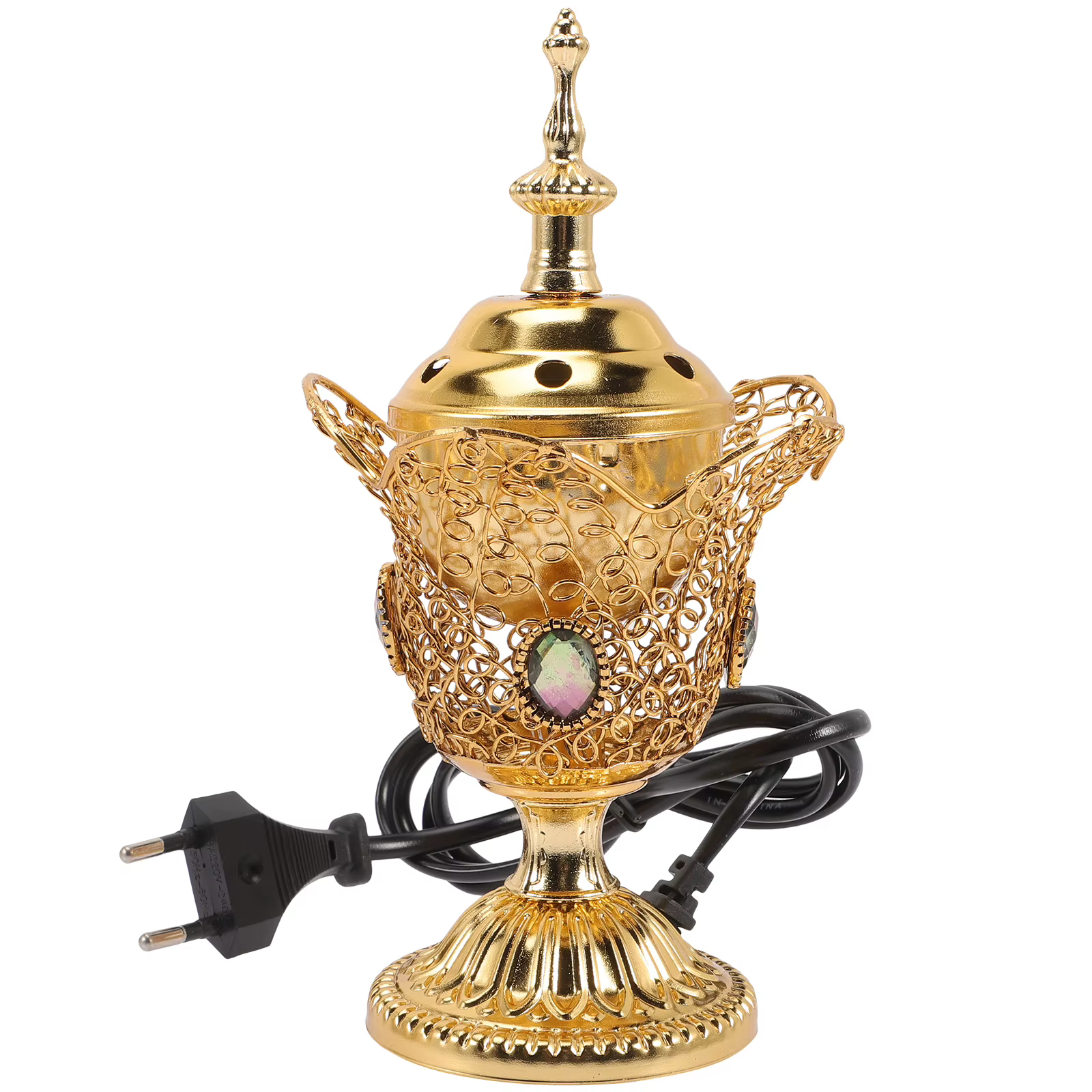 Brûleur d'encens électrique en métal, décoration de maison, poêle d'aromathérapie, Style moyen-orien
