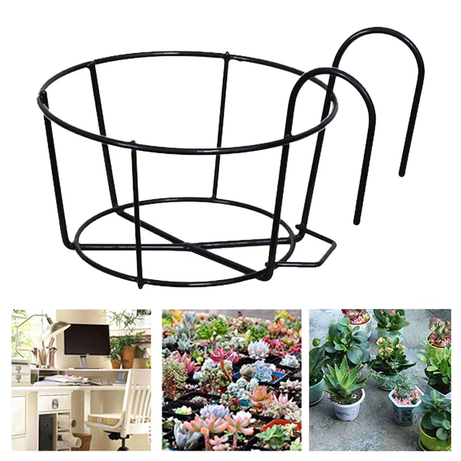 Paniers suspendus pour balcon extérieur, panier polyvalent, support pour plantes, garde-corps suspen