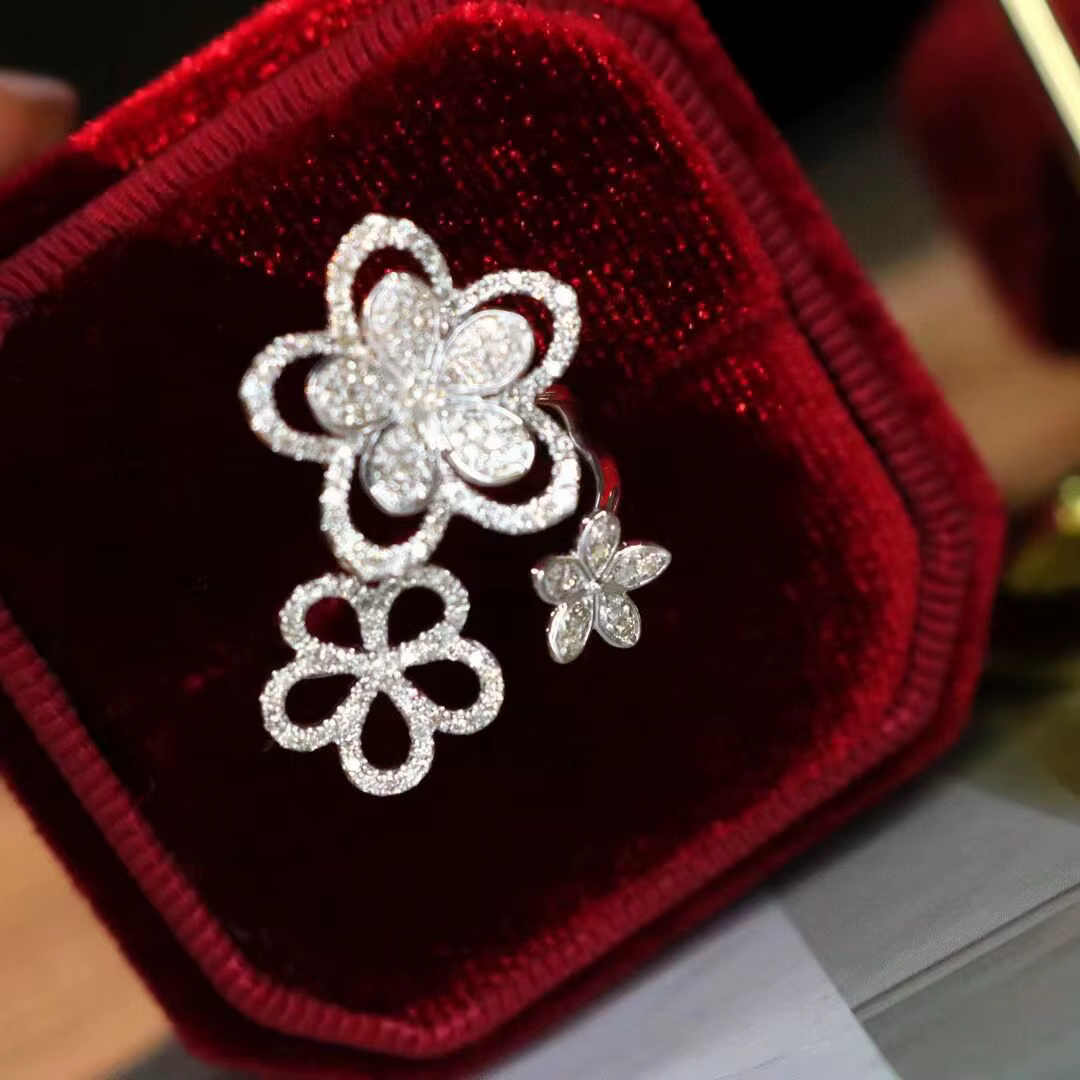 Bague ouverte en diamant français pour femme, super nickel é, timbre féminin, cadeau d'anniversaire,