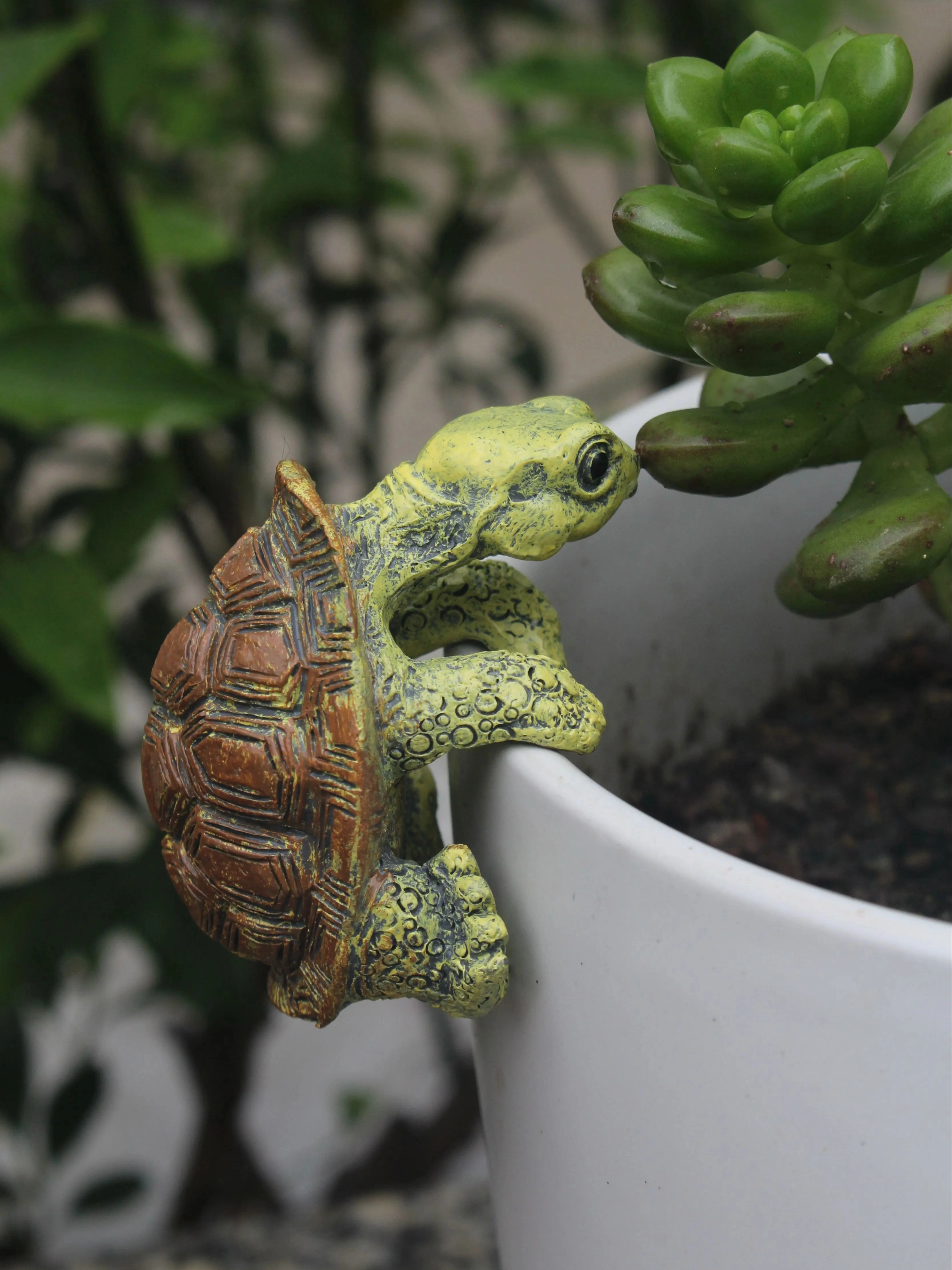 Statue de tortue grimpante vintage en résine, figurine animale décorative pour jardin, cour, patio, 