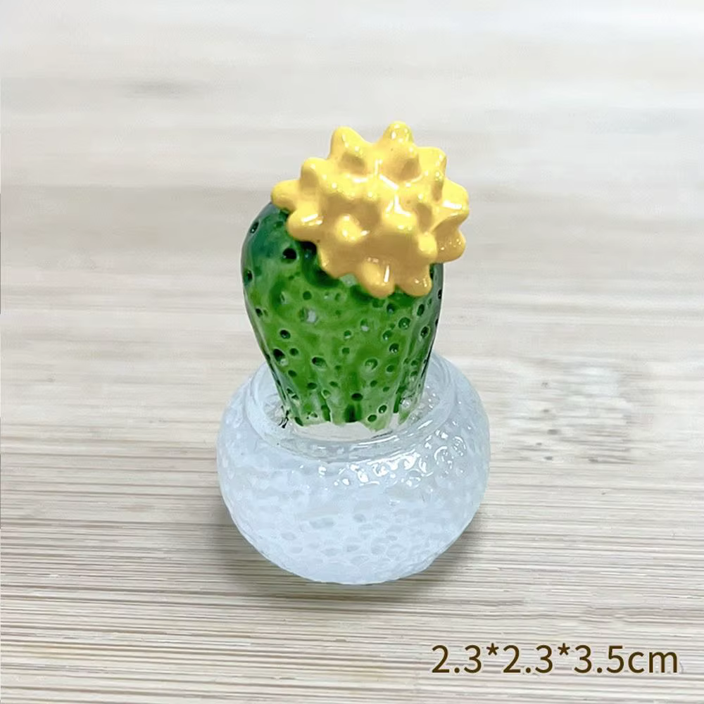 Décoration de Cactus en Résine Transparente, Figurines Miniatures de Cactus Artificiels Réalistes, A