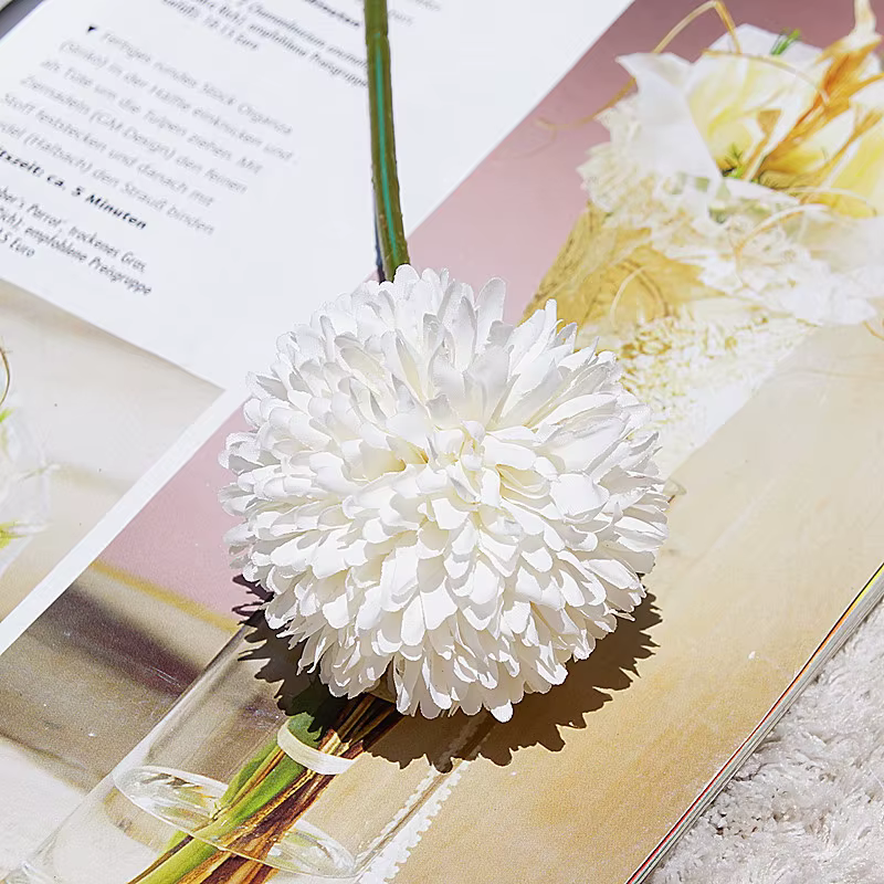 Fleur de pissenlit artificielle, 6 pièces, tige unique, petite boule de épineuse, fausse fleur pour 