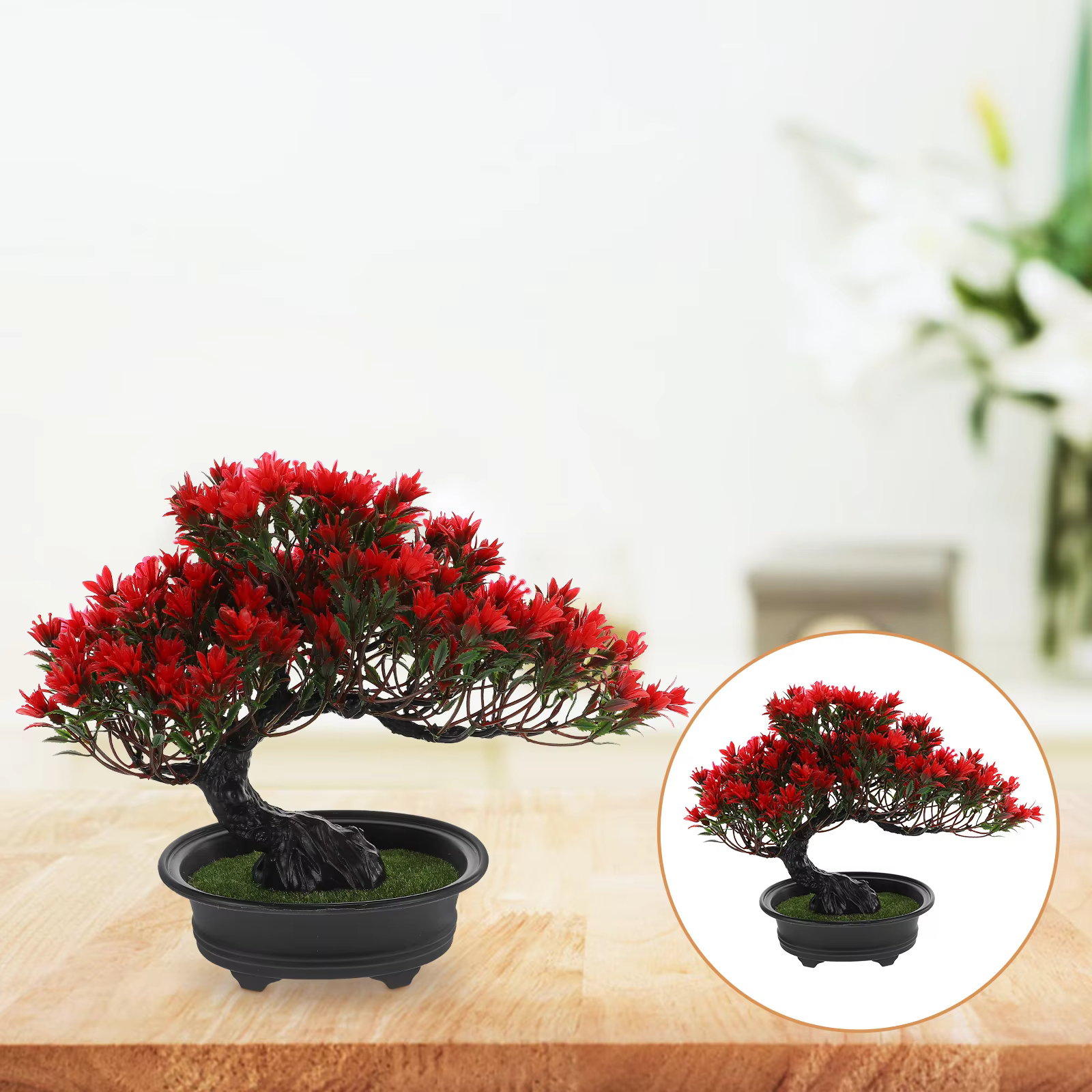 Plante artificielle en pot bonsaï vert petit arbre plantes ornements réaliste éternel en plastique r