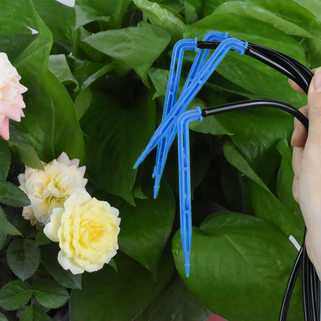 Système d'arrosage automatique de jardin, Irrigation goutte-à-goutte à 4 voies, 3/5mm, transmetteur
