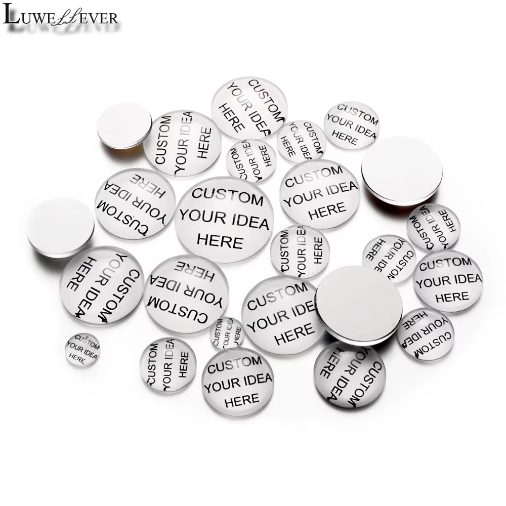 Cabochons Ronds en Verre sur Mesure, Coordinateur des Résultats de Bijoux, 10mm, 12mm, 14mm, 16mm, 1