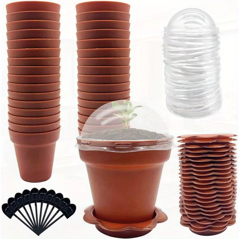 Pot à succulentes grande capacité 20-40, kit de plantation individuel avec couvercle humidificateur,