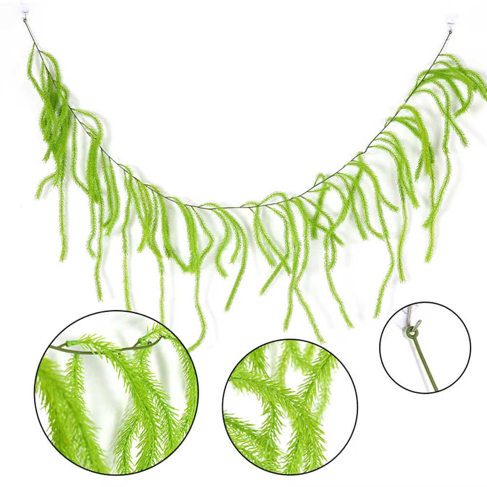Plante artificielle verte en vigne de 190 cm, accessoires photo, feuilles réalistes, ornement en vig