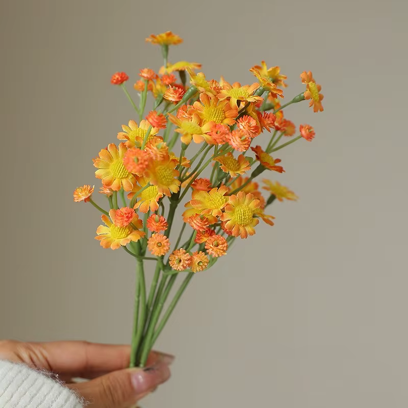 Camomille fleur artificielle table à manger européenne petite marguerite fausse fleur décoration ext