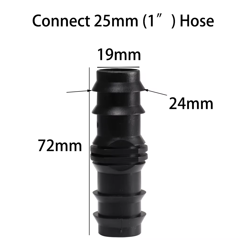 2pcs 25mm 1 "PE tuyau connecteur eau de jardin mini tuyau d’irrigation goutte à goutte connecteur de