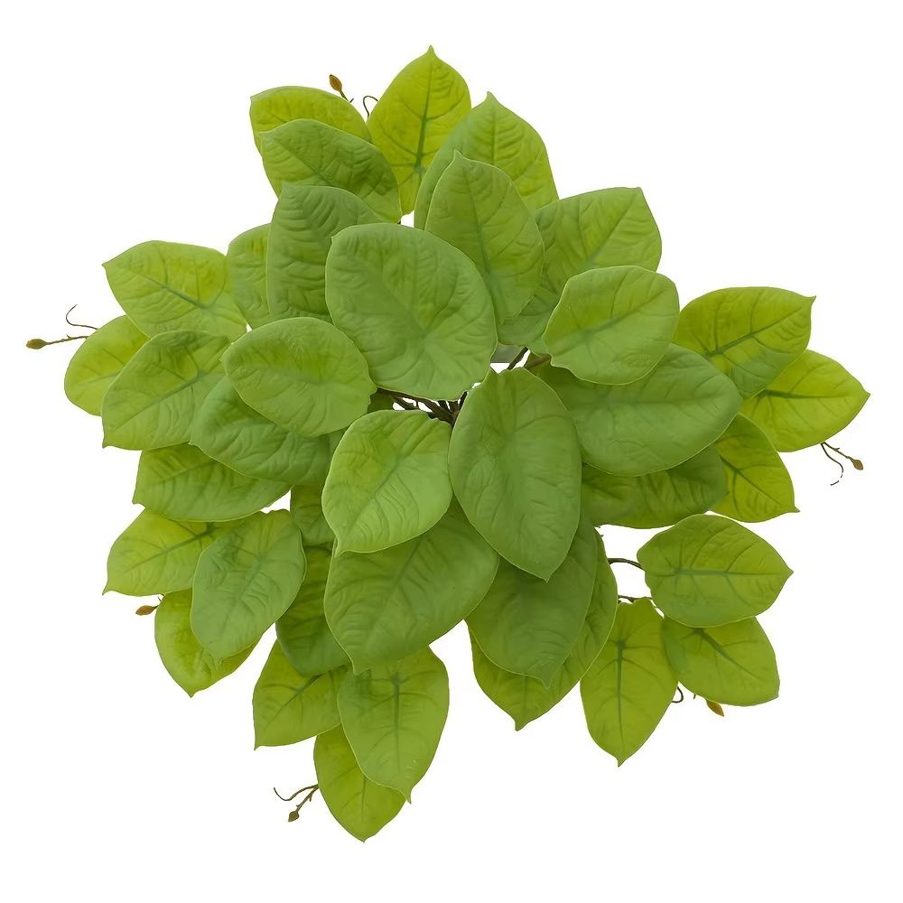Plantes artificielles réalistes faites à la main, 42 feuilles de verdure artificielle aux couleurs v