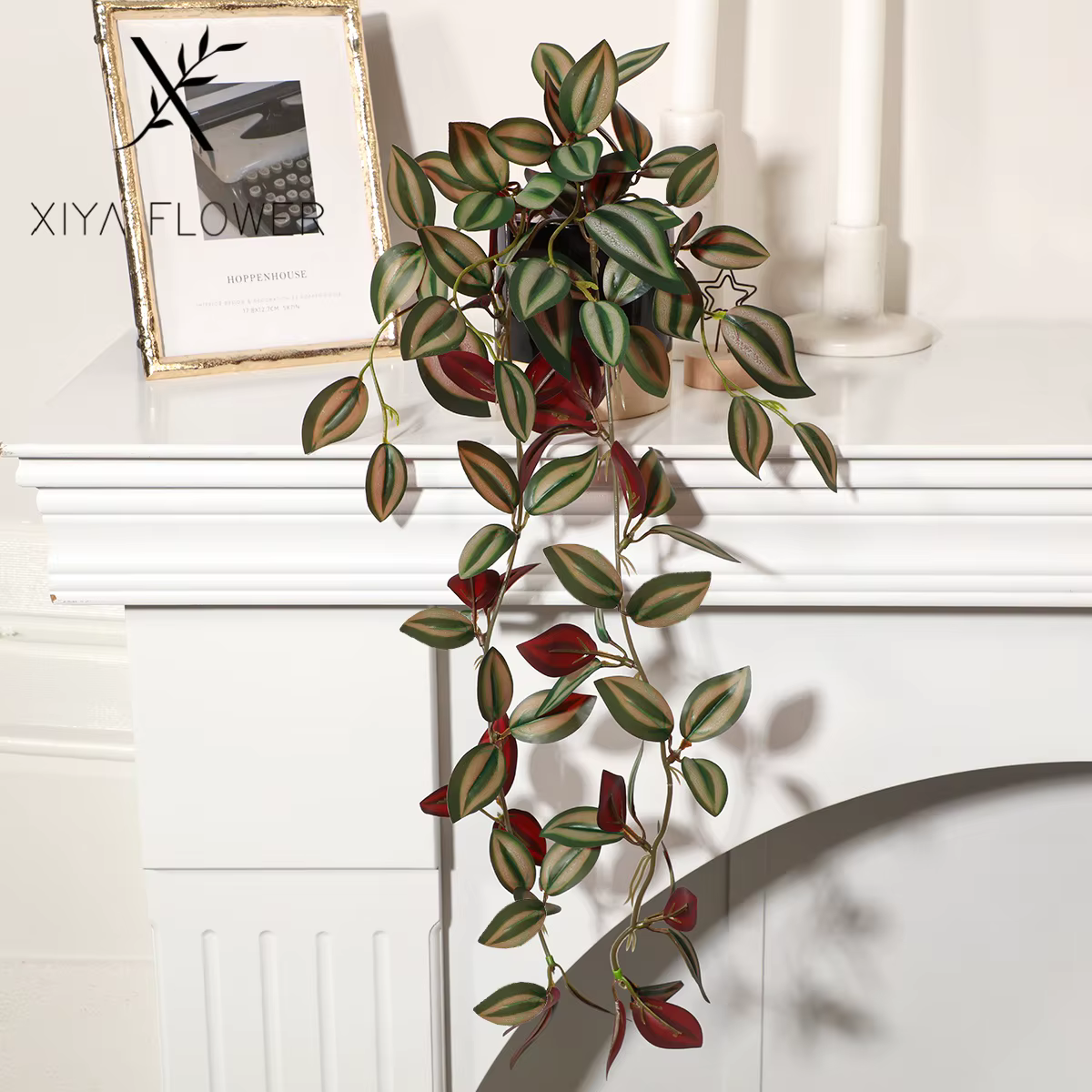 Plante artificielle suspendue XIYA FLOWER, plante artificielle Zebrina Peperomia Fittonia, matériau 