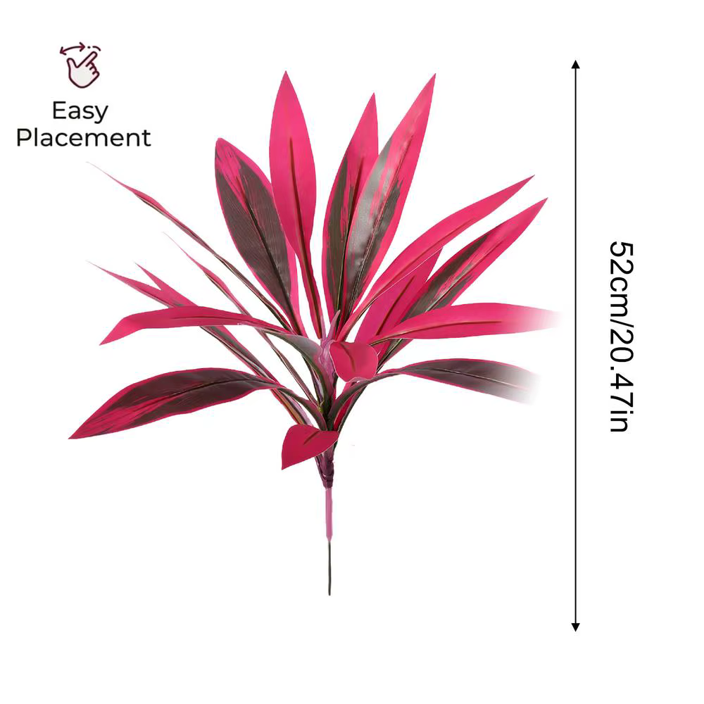 Plante artificielle haute de 21 pouces, tige tropicale, décoration extérieure, arbre du sang de drag
