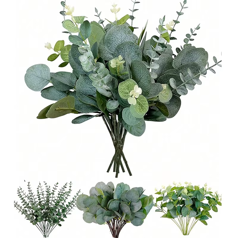 Bouquet de plantes artificielles d'eucalyptus, fausses plantes pour décoration de maison, chambre à 