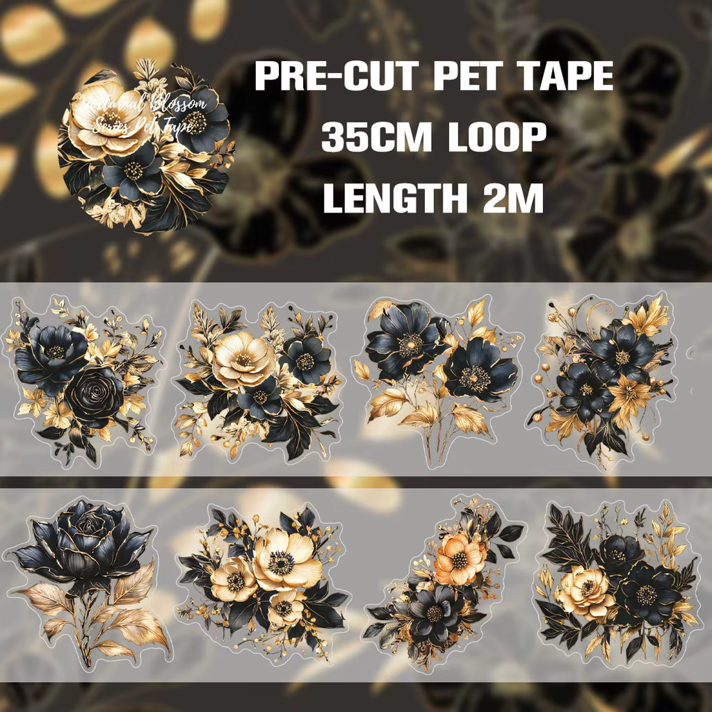 50mm * 2m ruban Floral Vintage auto-adhésif Scrapbooking matériel PET pour Scrapbooking journal bric