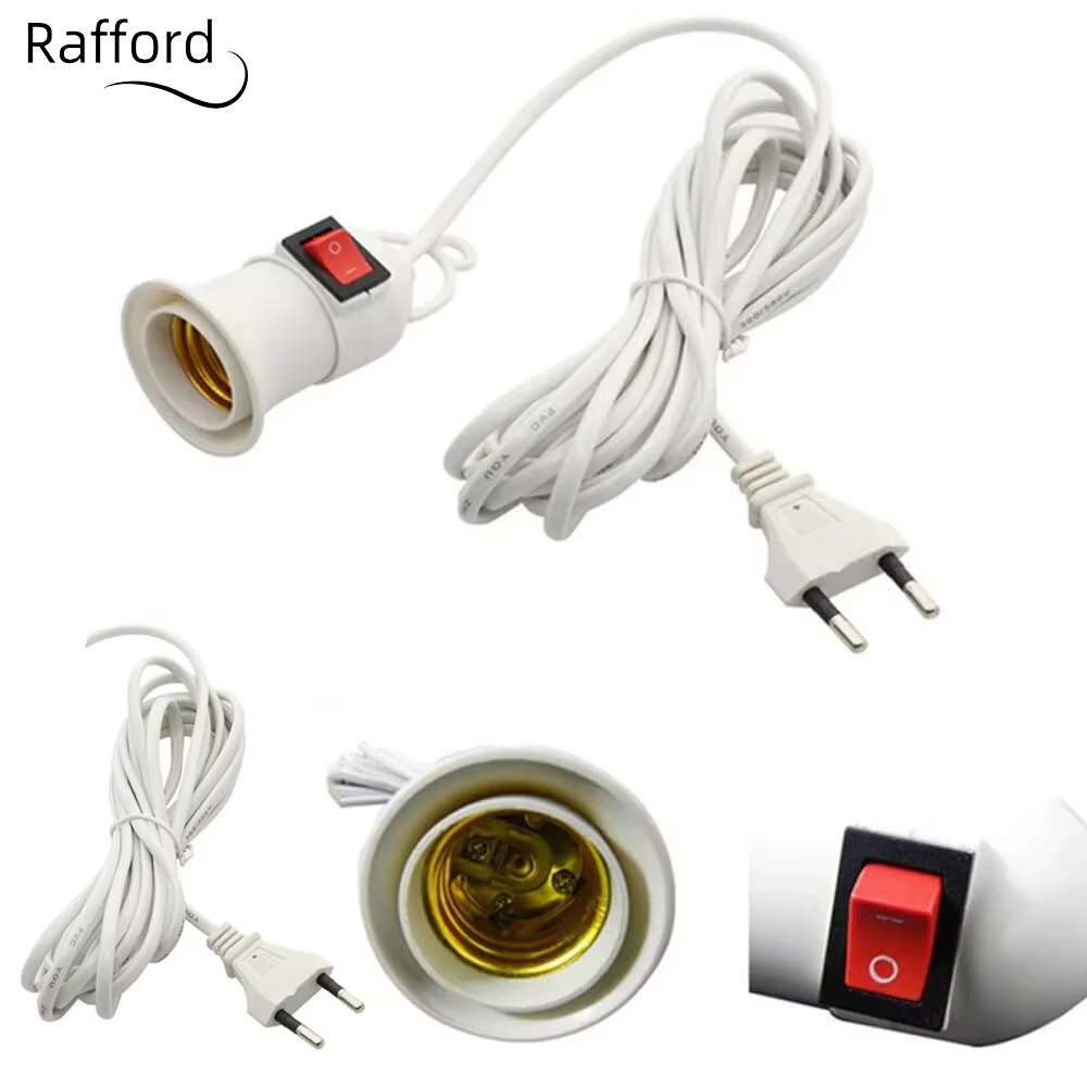 Support de lumière suspendu pour plantes d'intérieur E27, support de lampe de jardin avec câble de 3