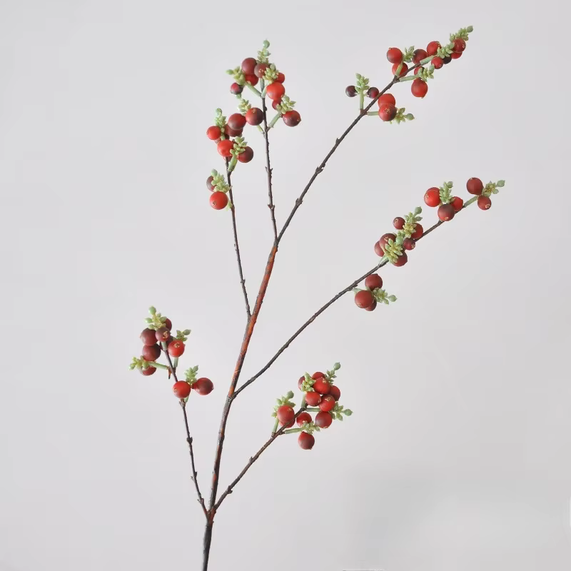 Baies artificielles douces pour la décoration de la maison, branches de fréquence, fruits rouges, pl