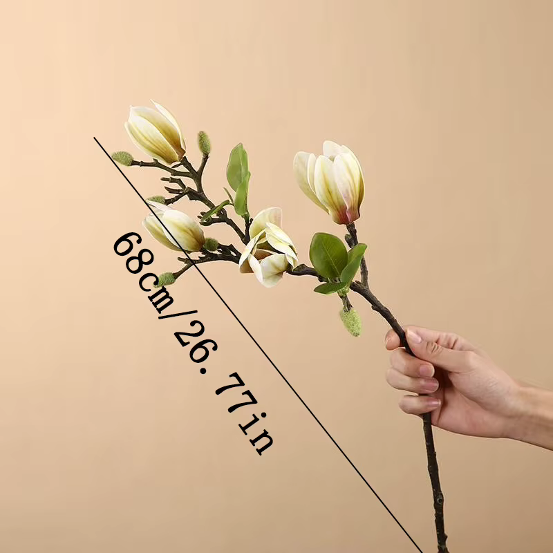 Fleur de Magnolia Artificielle à Branche Unique, Fausse Plante pour Décoration de Maison, Salon, ixd