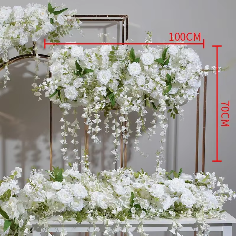 Guirlande de muguet en soie de 2M, rangée de fleurs artificielles réalistes pour décoration d'arc de