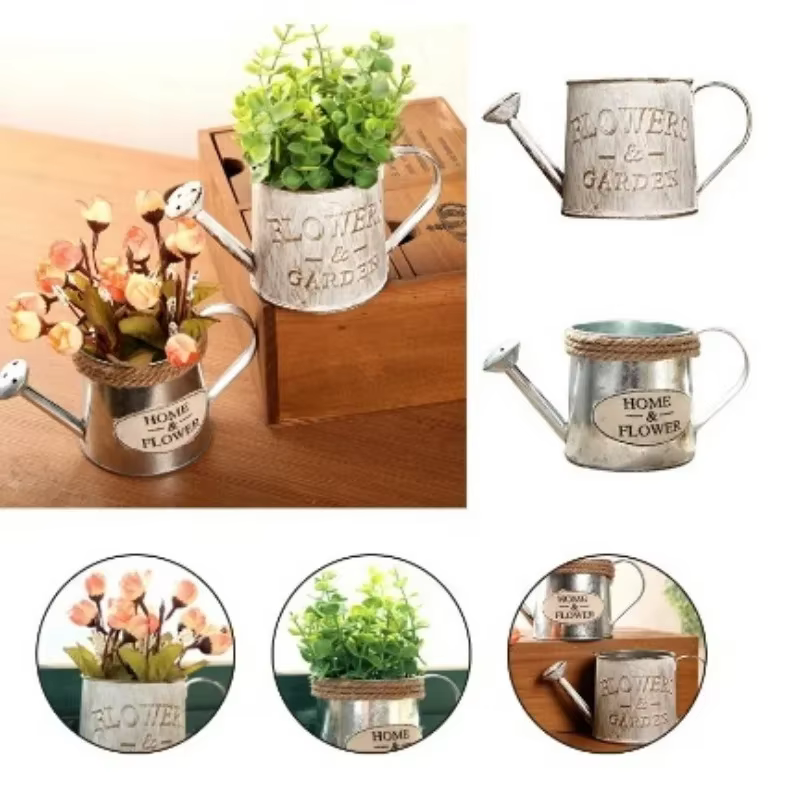 Vase de fleurs créatif en fer rétro, pot de plantes, décor en Pot
