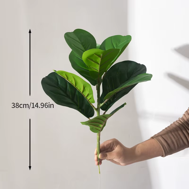 Faux arbre de Ficus artificiel de 38cm, feuilles de violon, branches de plantes tropicales de Banyan