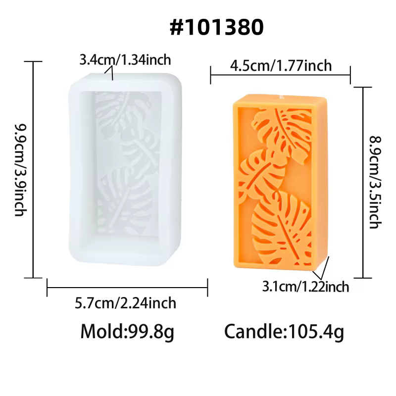 Moules à bougies en relief feuille de Monstera 3D, outils d'artisanat en résine époxy, motifs de pla