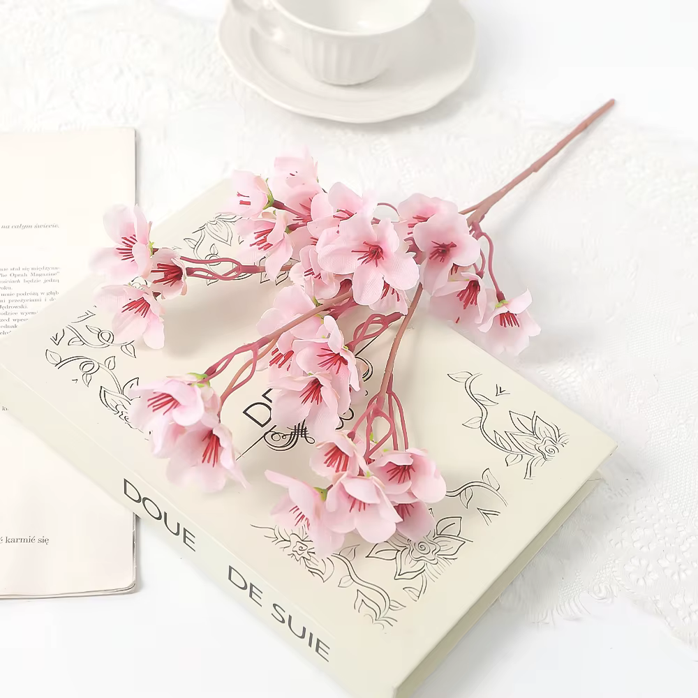 Bouquet de fleurs de pêcher artificielles 39CM, 1 pièce, fausses fleurs pour décoration de salle de