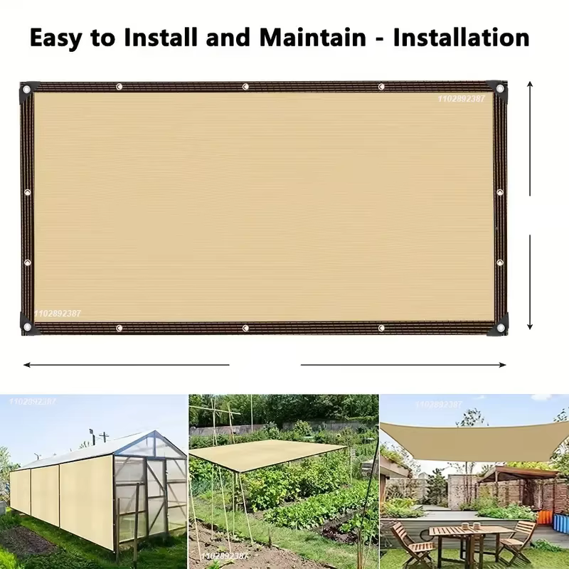 Filet d'ombrage Beige 4x5m, protection UV, hangar pour plantes, pare-soleil extérieur, maille, pare-