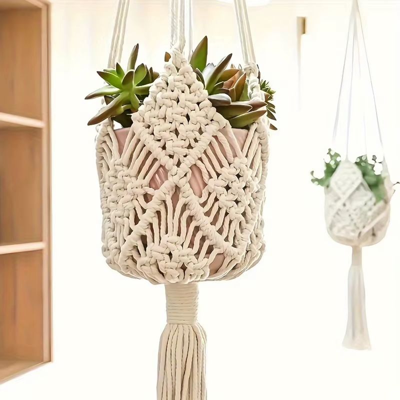 Cintre pour plantes Boho, plantes succulentes suspendues d'intérieur et d'extérieur, panier suspendu