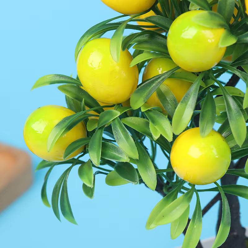 Plantes artificielles de citron en pot, fausse fleur pour la maison, la fête et la décoration du jar